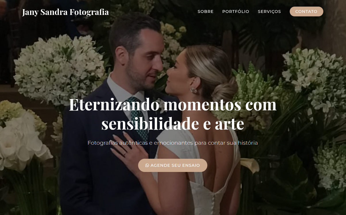 Site Jany Sandra Fotografia - Design responsivo para fotógrafos